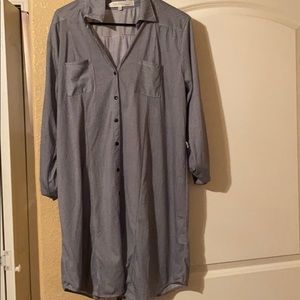 Collared long sleeve t-shirt dress